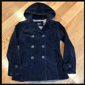 Retro Sonoma navy corduroy pea coat XL
